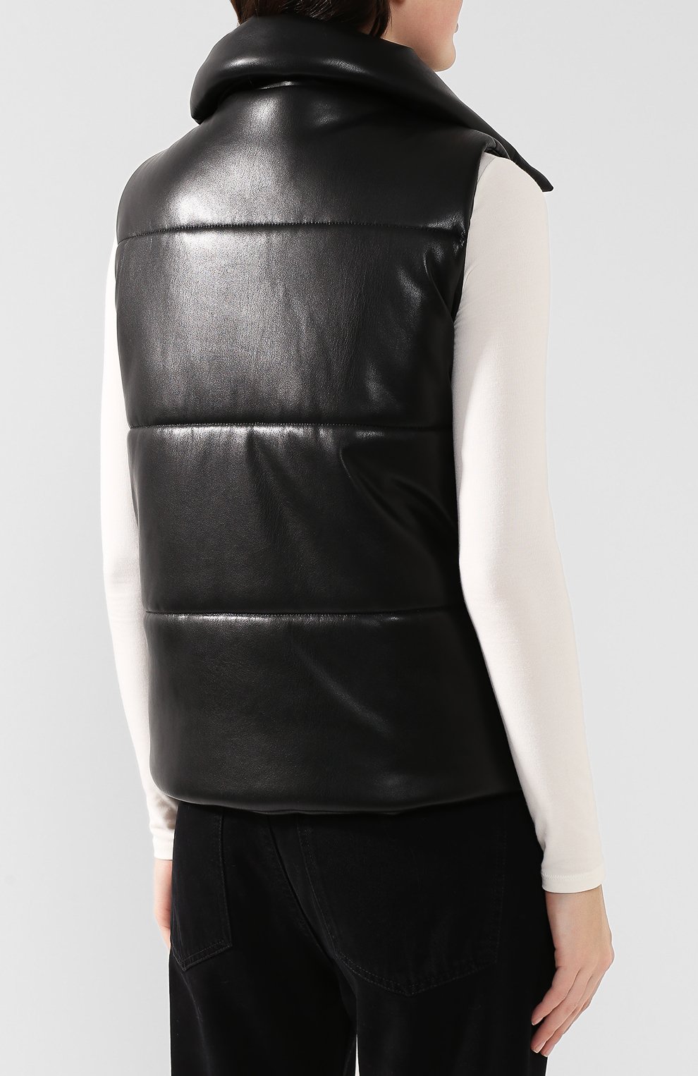 Утепленный жилет NANUSHKA, арт. M0RILL0_BLACK_VEGAN LEATHER, фото 4
