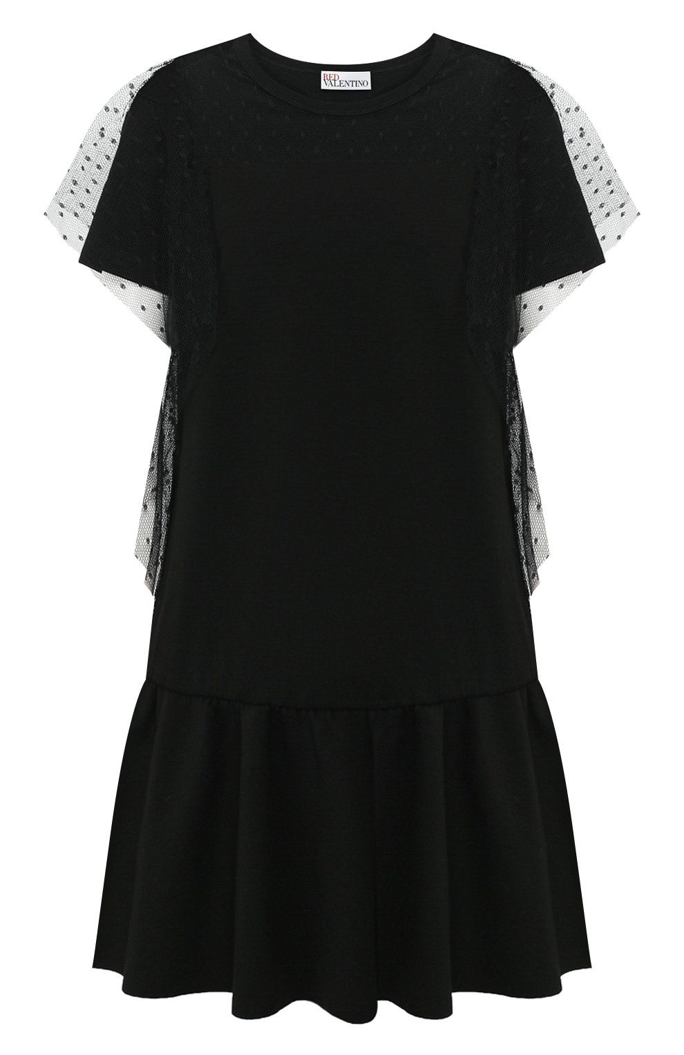Платье из вискозы REDVALENTINO черного цвета по цене 46050 руб., арт. TR3MJ03P/4UG, фото 1 Платье из вискозы REDVALENTINO, арт. TR3MJ03P/4UG, фото 1