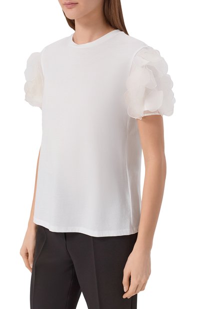 Хлопковый топ MAX MARA STUDIO белого цвета по цене 46050 руб., арт. MSEEDITTI, фото 3 Хлопковый топ MAX MARA STUDIO, арт. MSEEDITTI, фото 3