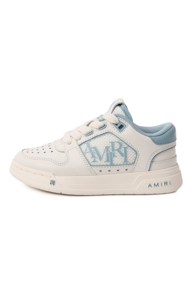 Детские кожаные кеды classic AMIRI молочного цвета, арт. AKF0SR1015 | Фото 2 (Материал внешний: Натуральная кожа; Материал внутренний: Текстиль; Нос: Не проставлено; Мальчики Кросс-КТ: Обувь-низкие)
