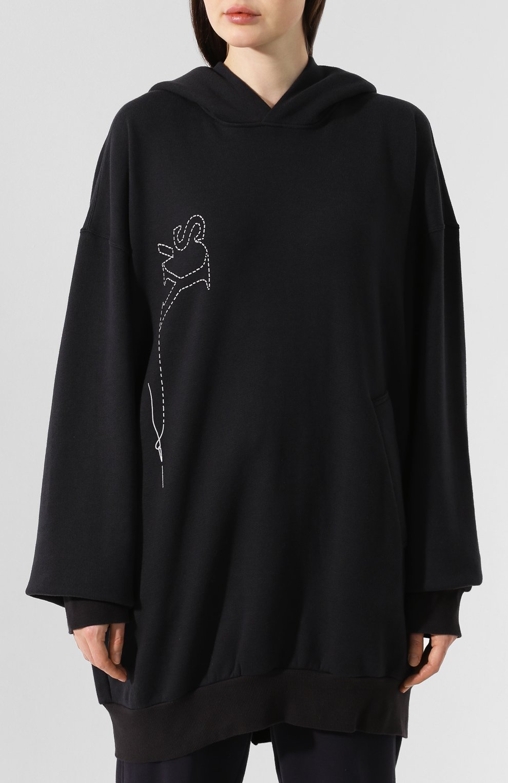 Удлиненное худи YOHJI YAMAMOTO, арт. YJ-T03-671, фото 3