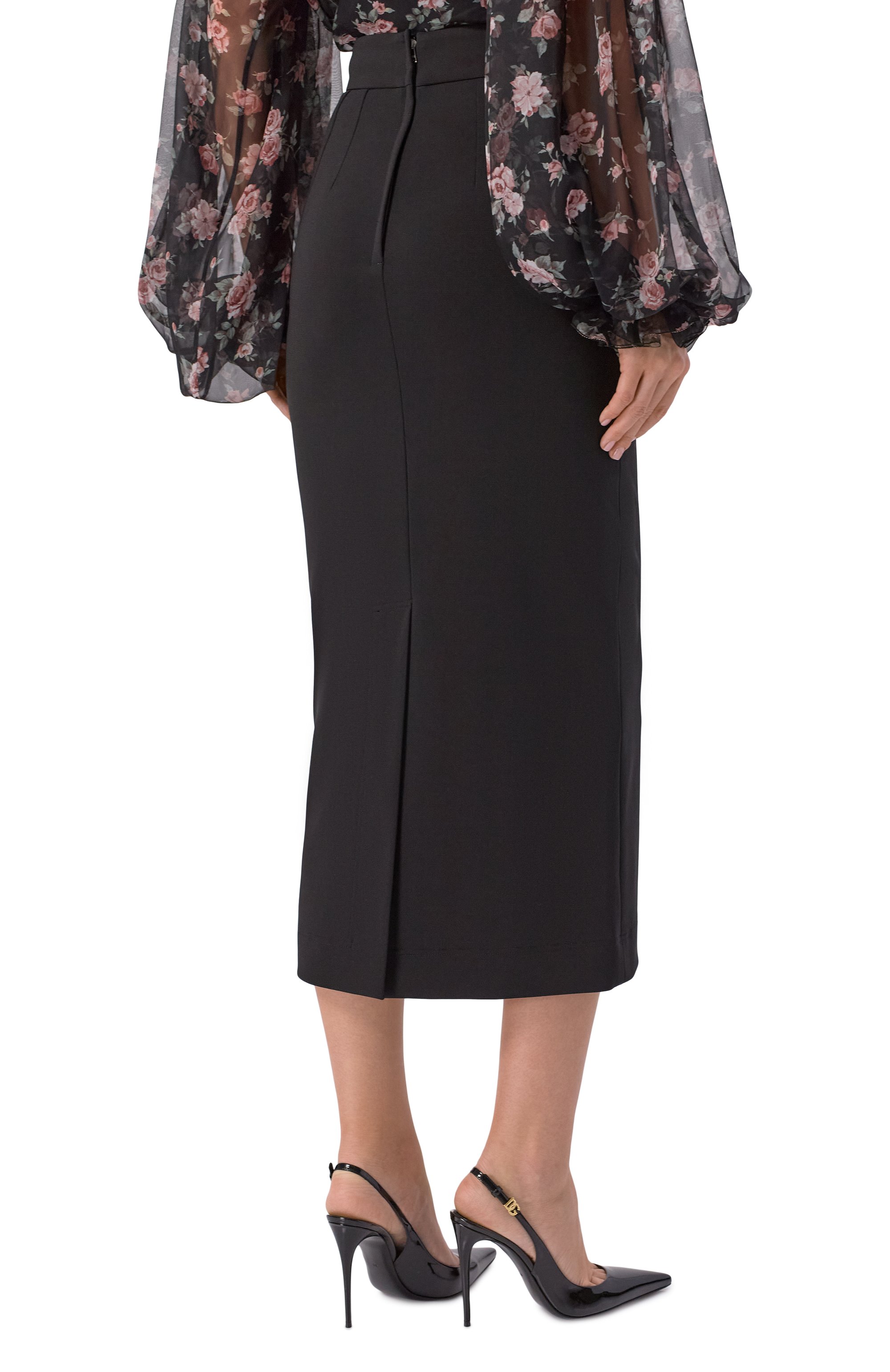 Юбка из вискозы DOLCE & GABBANA черного цвета по цене 88100 руб., арт. F4C0YT/FUGN7, фото 4 Юбка из вискозы DOLCE & GABBANA, арт. F4C0YT/FUGN7, фото 4