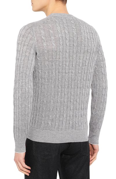 Джемпер изо льна и хлопка BRUNELLO CUCINELLI, арт. M2L76020, фото 4