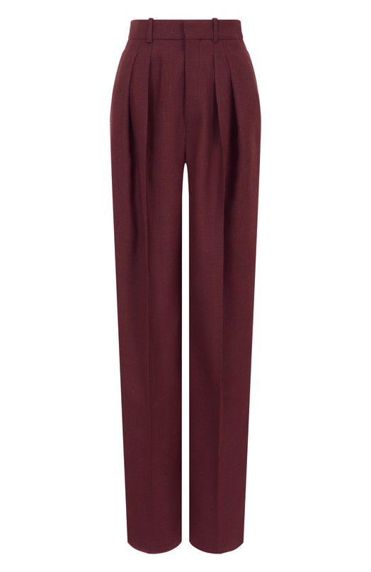 Шерстяные брюки Saint Laurent 824389/Y5K32 Бордовый 824389/Y5K32