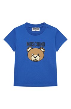 Детский комплект из футболки и шорт MOSCHINO синего цвета, арт. MRG00M/LAA02 | Фото 2 (Случай: Повседневный; Материал сплава: Проставлено; Нос: Не проставлено; Материал внешний: Хлопок; Ростовка одежда: 12 мес | 80 см, 18 мес | 86 см, 24 мес | 92 см, 36 мес | 98 см)