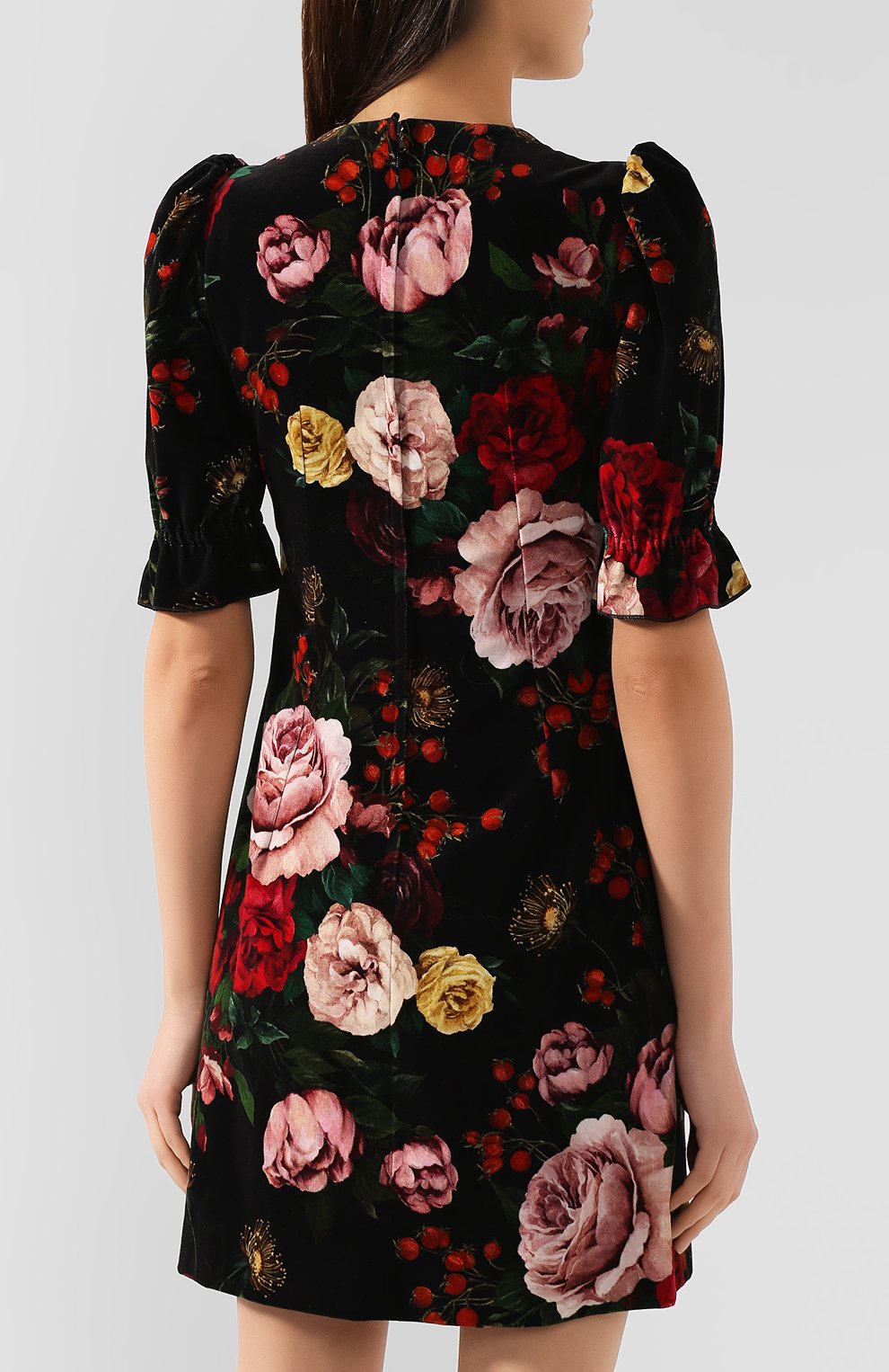 Хлопковое платье DOLCE & GABBANA черного цвета по цене 212500 руб., арт. F6F5QT/FSWBS, фото 4 Хлопковое платье DOLCE & GABBANA, арт. F6F5QT/FSWBS, фото 4