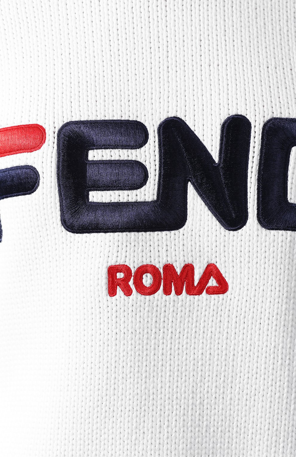 Хлопковый пуловер FENDI белого цвета по цене 55500 руб., арт. FAE137 A6JR, фото 5 Хлопковый пуловер FENDI, арт. FAE137 A6JR, фото 5