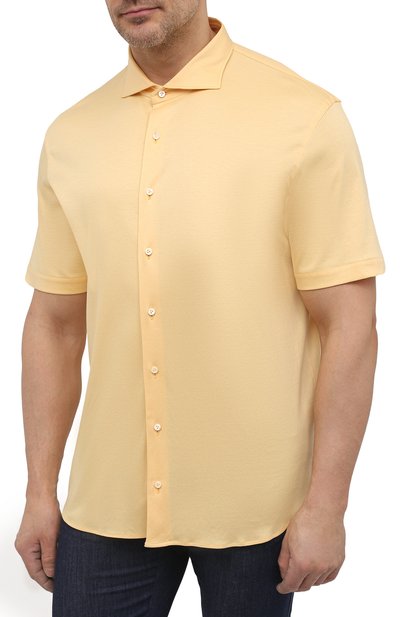 Хлопковая рубашка VAN LAACK желтого цвета по цене 24250 руб., арт. M-PER0N-SSF/180031/3XL, фото 3 Хлопковая рубашка VAN LAACK, арт. M-PER0N-SSF/180031/3XL, фото 3