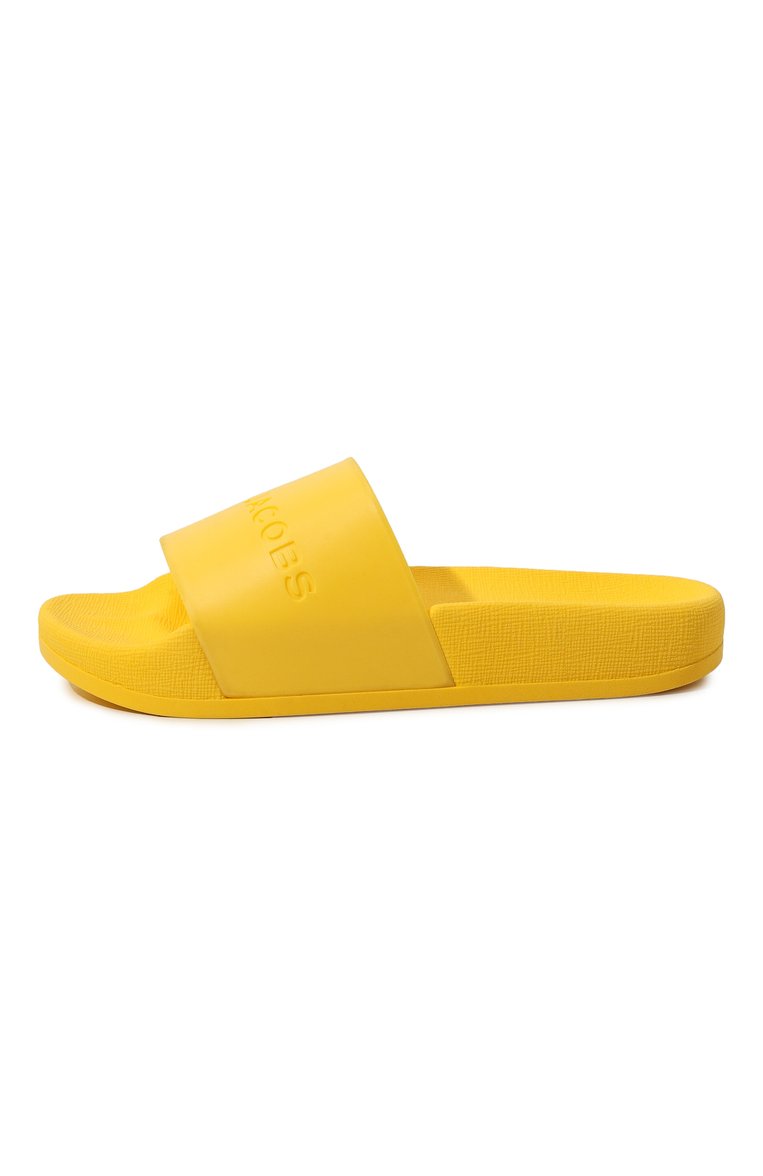 Детский шлепанцы MARC JACOBS (THE) желтого цвета, арт. W60130/27-35 | Фото 2 (Нос: Не проставлено; Материал внешний: Экокожа; Материал внутренний: Текстиль; Автоматизация состава: Проставлено)
