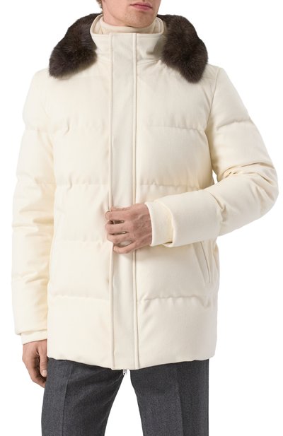 Кашемировый пуховик с отделкой из соболя MVST, арт. FTEKB-ES2915-2SB/LC1664, фото 3