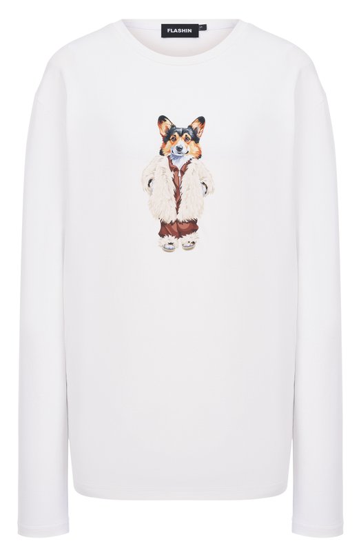 Хлопковый лонгслив Flashin FS26LSK Белый FS26LSK
