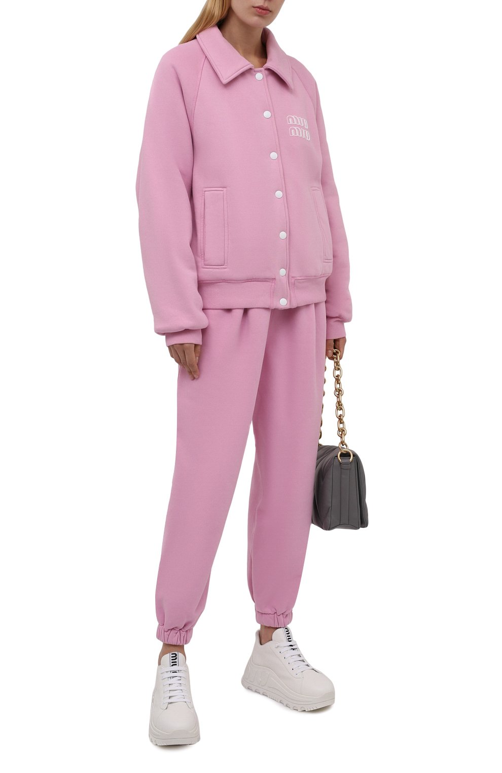 Хлопковые джоггеры MIU MIU, арт. MJP259-1ZF3-F0E18, фото 2