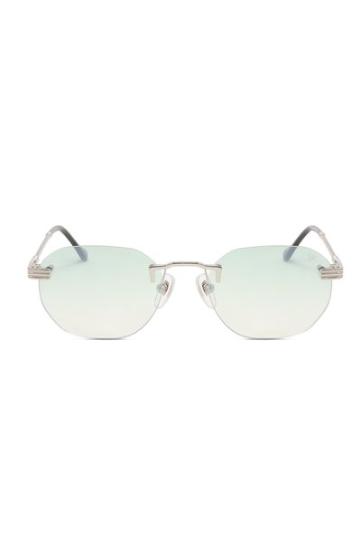 Солнцезащитные очки VINTAGE FRAMES, арт. DETR0IT PLAYER 24KT WHITE G0LD/P0WDER GREEN, фото 4