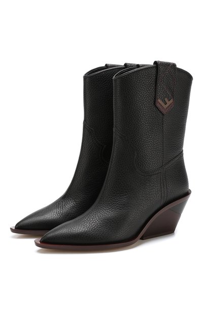 Кожаные сапоги на устойчивом каблуке FENDI, арт. 8T6785 A3SZ, фото 1