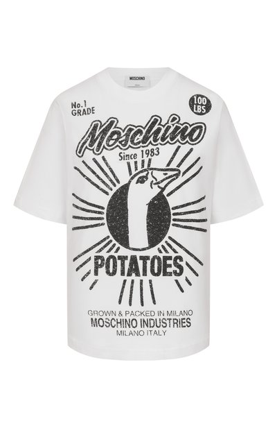 Женская хлопковая футболка MOSCHINO, арт. A0716/0441
