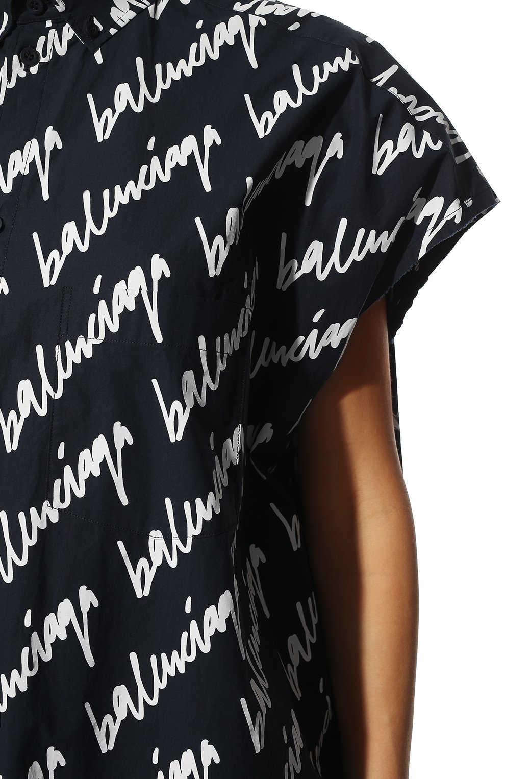 Хлопковое платье BALENCIAGA темно-синего цвета по цене 153000 руб., арт. 576677/TLLJ4, фото 5 Хлопковое платье BALENCIAGA, арт. 576677/TLLJ4, фото 5