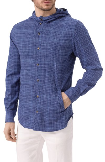 Рубашка из шерсти и шелка KITON синего цвета по цене 149000 руб., арт. UMCMARK0617E14, фото 3 Рубашка из шерсти и шелка KITON, арт. UMCMARK0617E14, фото 3