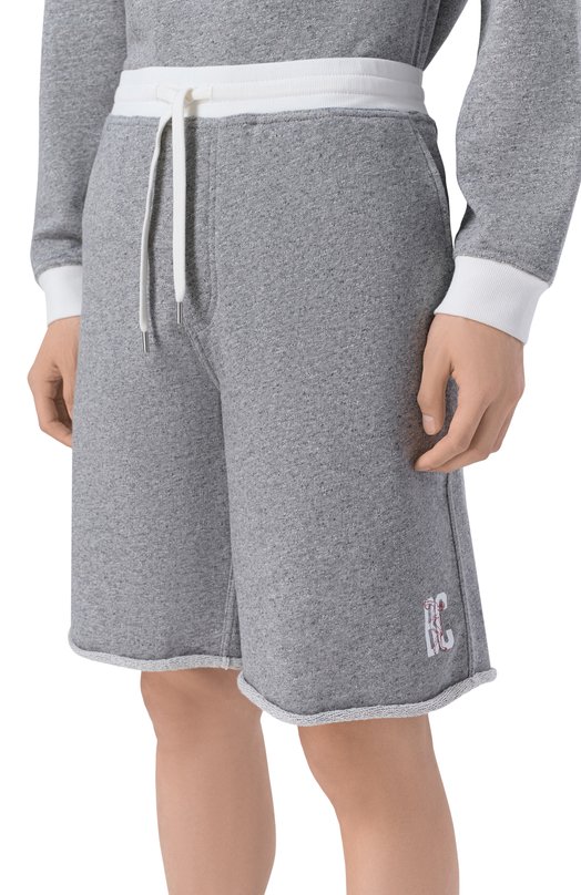 Шорты из хлопка и льна Brunello Cucinelli MR8313375G Серый  MR8313375G Фото 3