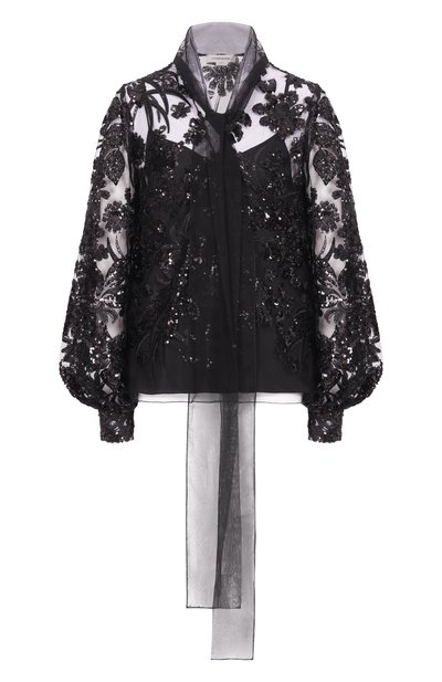 Женская блузка с отделкой пайетками ZUHAIR MURAD, арт. RBL26050/TUEM016