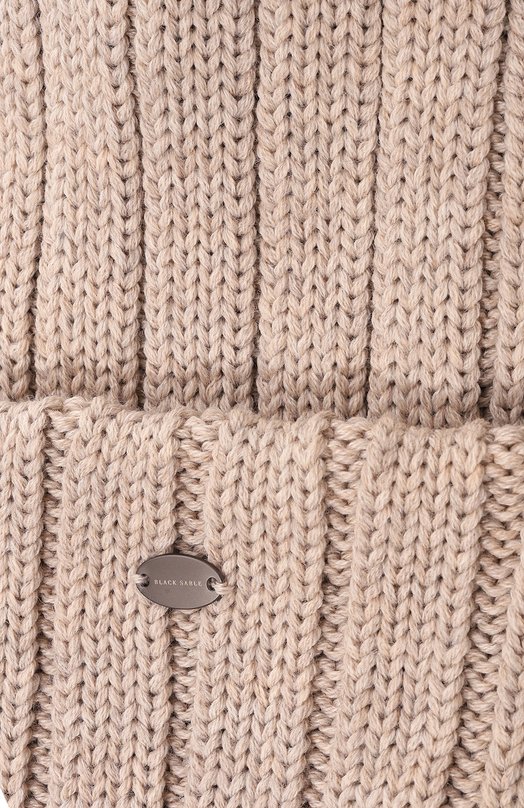 Шерстяная шапка с отделкой из соболя Black Sable BS-47CC13 Бежевый  BS-47CC13 Фото 4