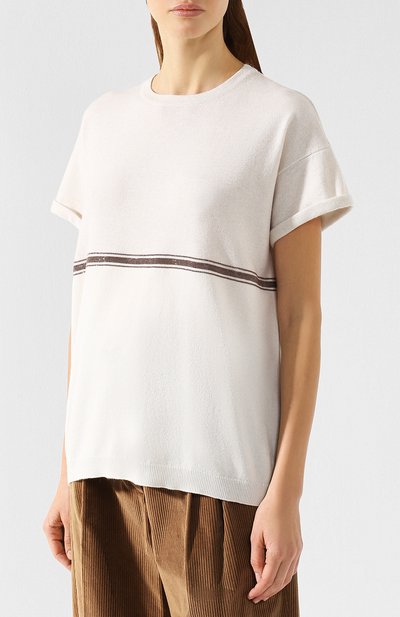 Кашемировый топ с декоративной отделкой BRUNELLO CUCINELLI, арт. M12148910, фото 3