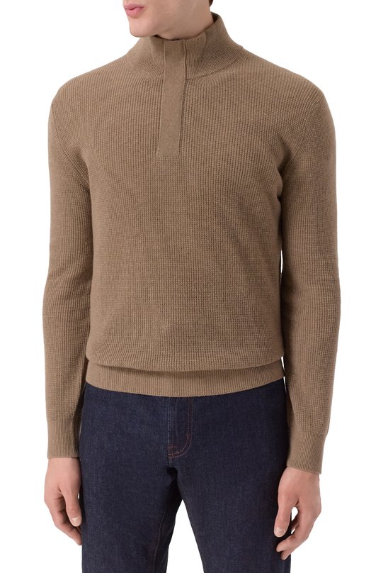 Джемпер из шерсти и кашемира Canali C1140/MK02361 Бежевый  C1140/MK02361 Фото 3
