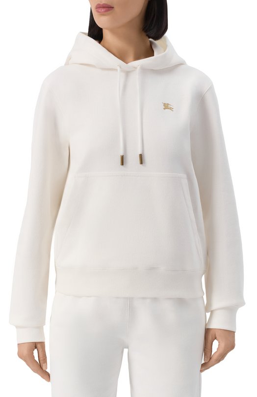 Хлопковое худи Burberry 8110965 Белый  8110965 Фото 3