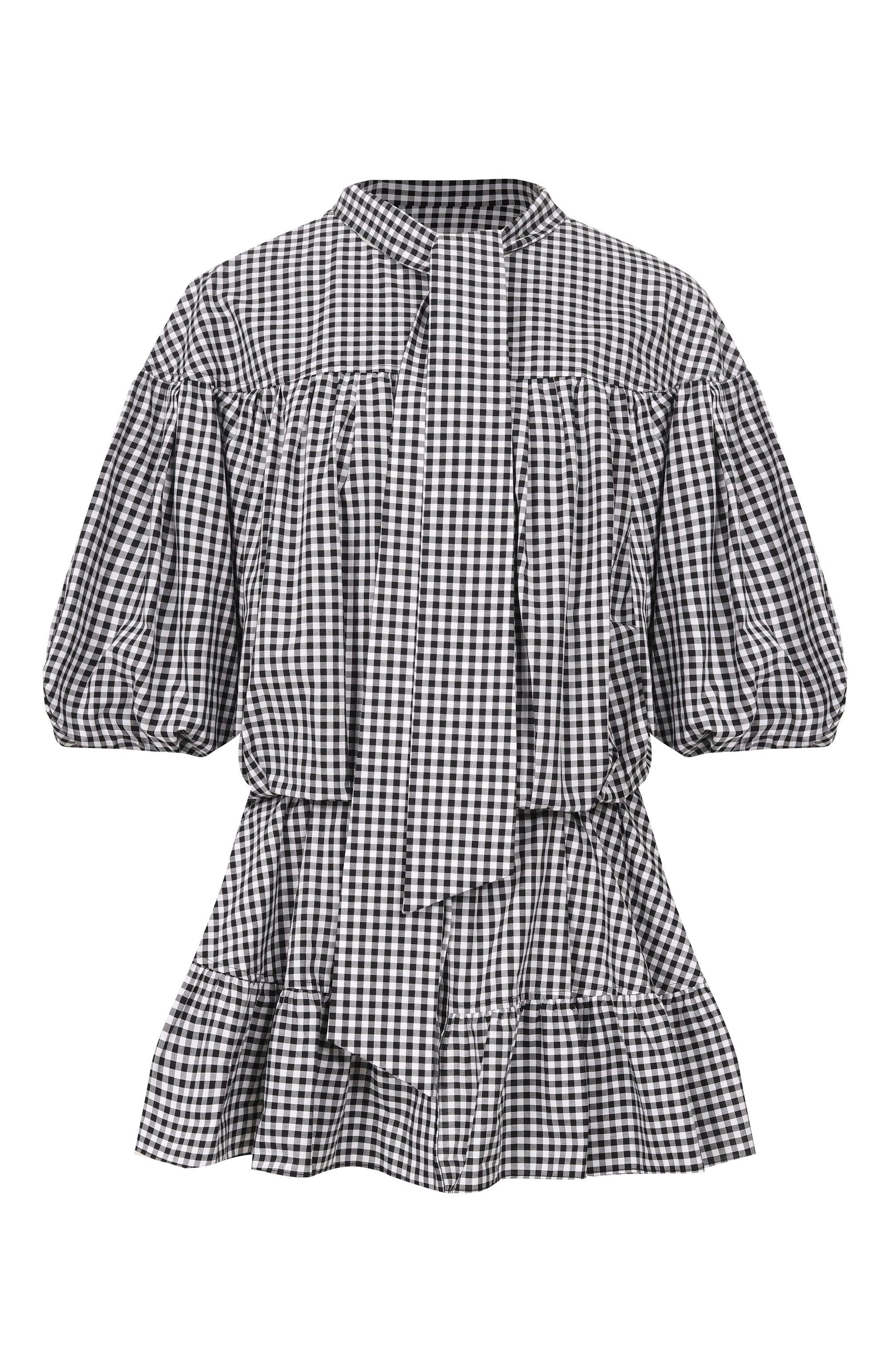 Хлопковая блузка JUUN.J черно-белого цвета по цене 79200 руб., арт. JW6364W01, фото 1 Хлопковая блузка JUUN.J, арт. JW6364W01, фото 1