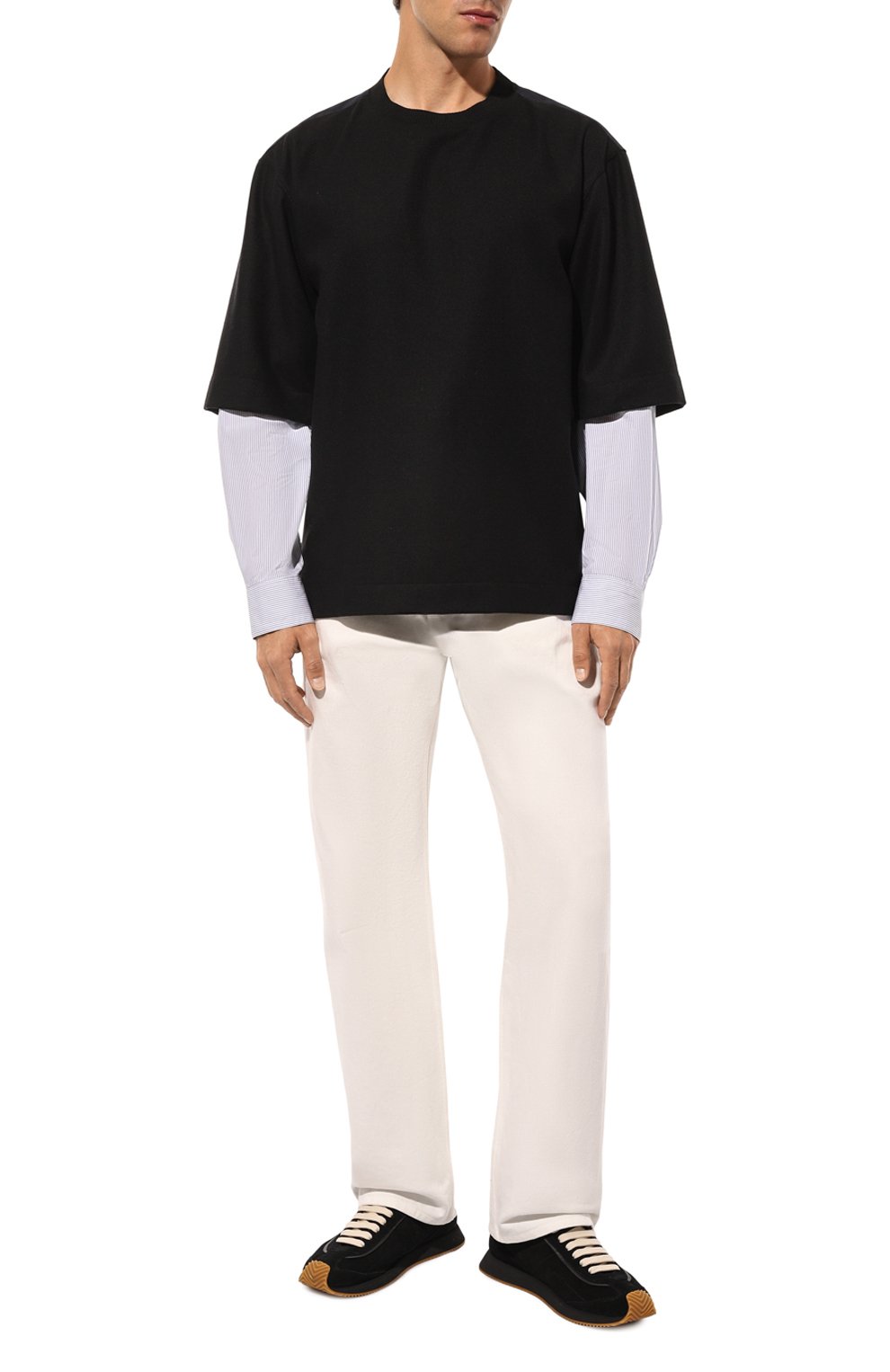 Комбинированный свитшот DRIES VAN NOTEN черного цвета по цене 69950 руб., арт. 242-020746-9261, фото 2 Комбинированный свитшот DRIES VAN NOTEN, арт. 242-020746-9261, фото 2