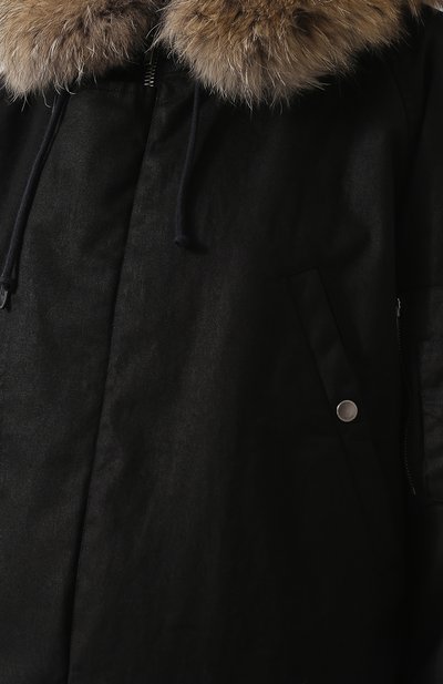 Хлопковая парка на меховой подкладке SAINT LAURENT, арт. 541961/Y681T, фото 5