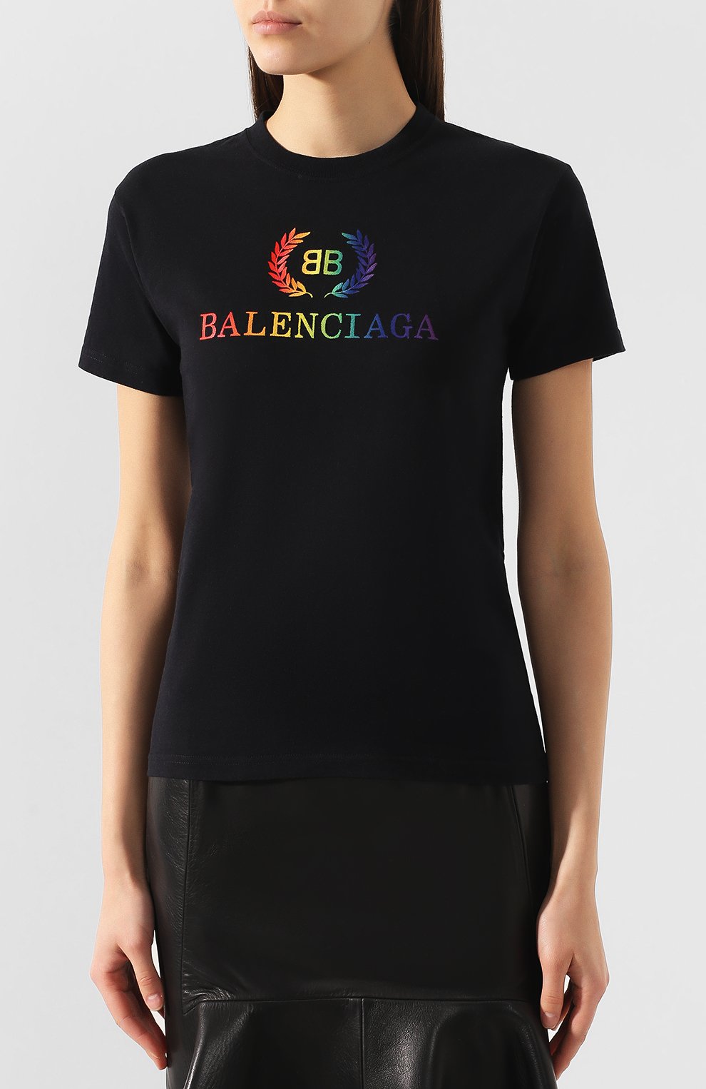 Хлопковая футболка BALENCIAGA черного цвета по цене 27650 руб., арт. 570814/TEV53, фото 3 Хлопковая футболка BALENCIAGA, арт. 570814/TEV53, фото 3