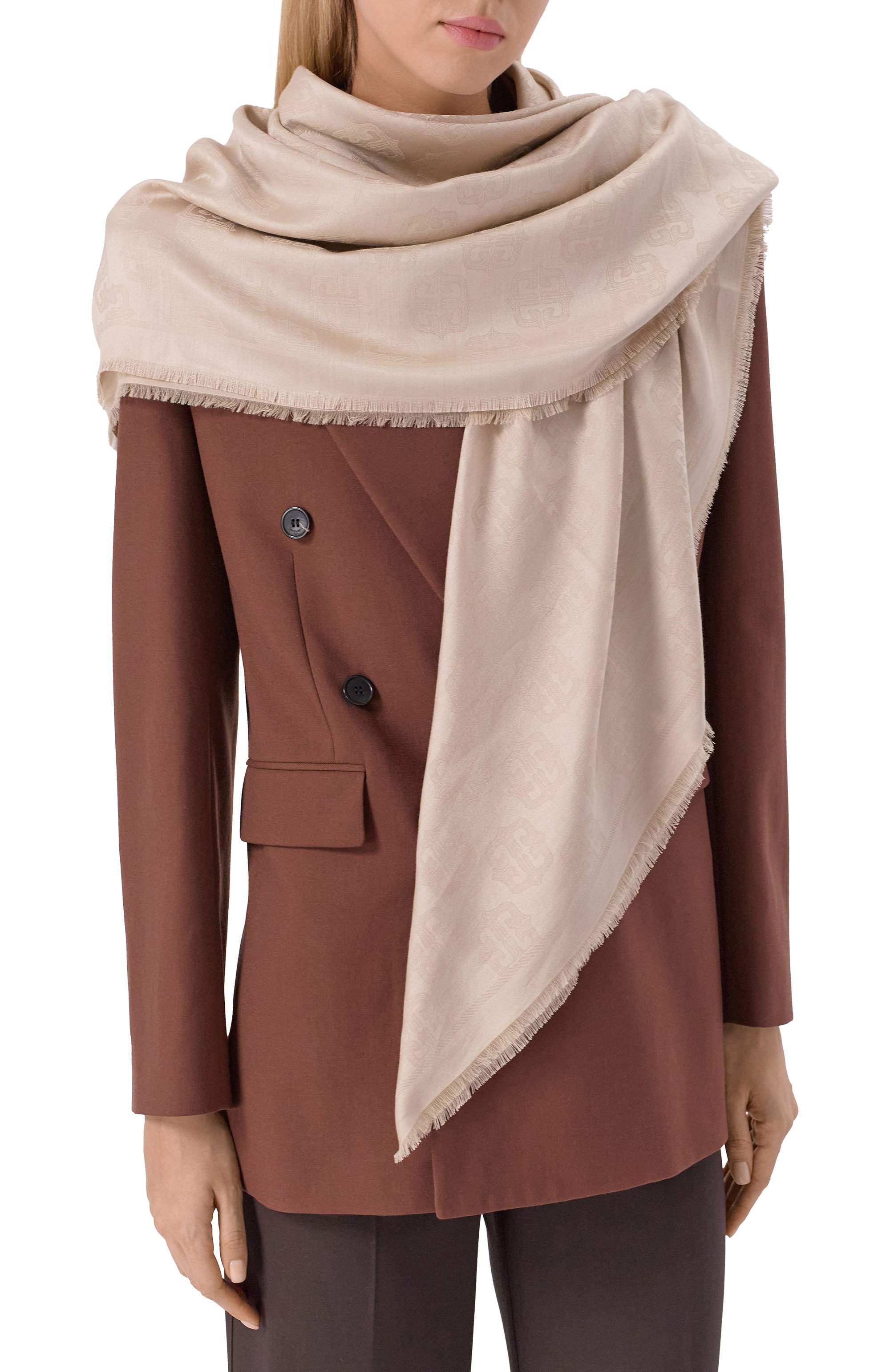 Шаль из шелка и хлопка GIVENCHY, арт. GW1414/J6142, фото 2