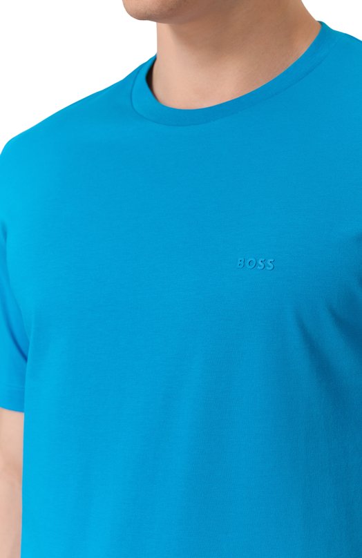 Хлопковая футболка BOSS 50468347 Голубой  50468347 Фото 5