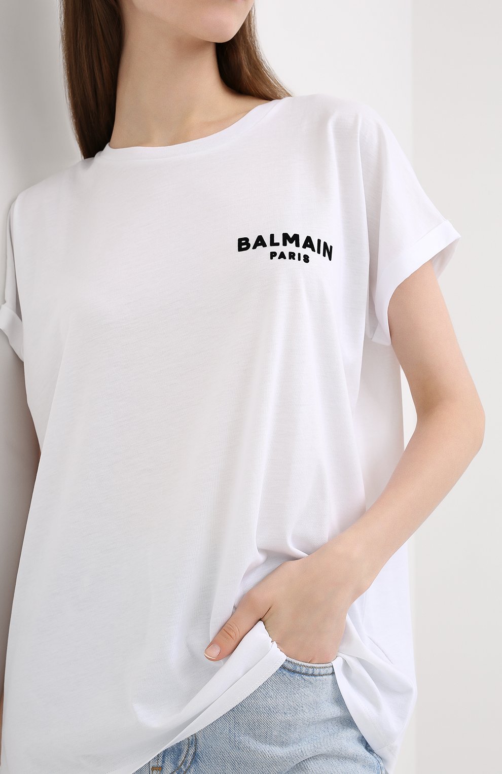 Хлопковая футболка BALMAIN, арт. UF11351/I382, фото 3