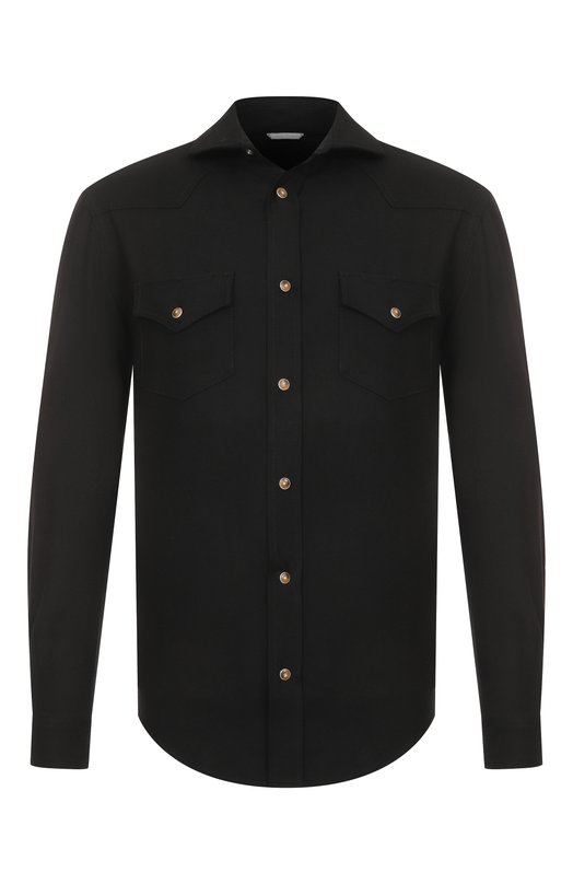 Шерстяная рубашка Marco Pescarolo RIB0T/5217 Чёрный RIB0T/5217