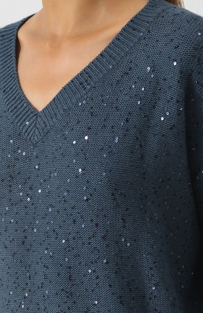 Пуловер из смеси кашемира и шелка с v-образным вырезом BRUNELLO CUCINELLI, арт. M73541012, фото 5