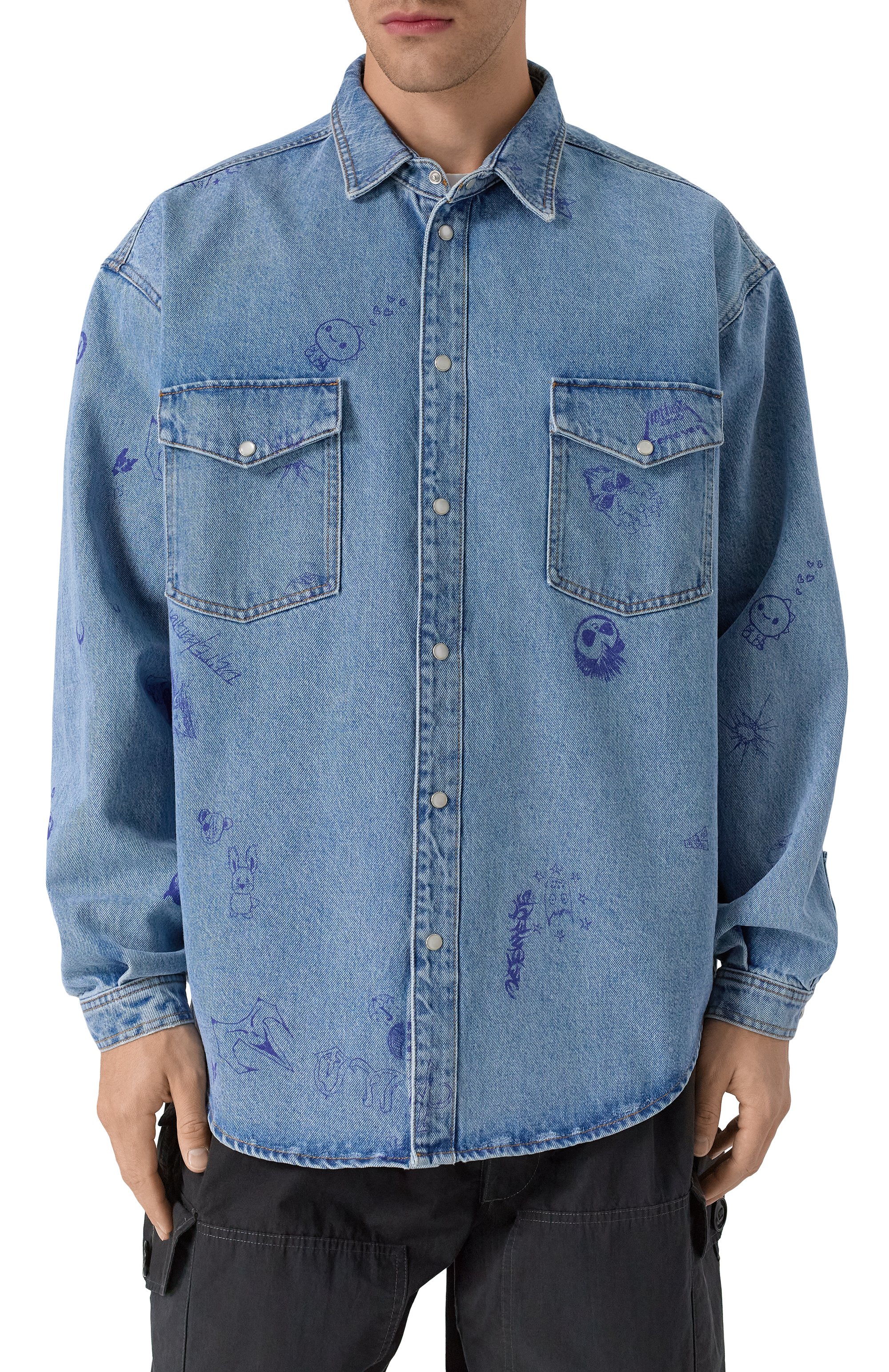 Джинсовая рубашка VETEMENTS, арт. UE54SH160N/2801 DENIM, фото 3