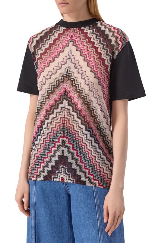 Хлопковая футболка Missoni DS25SL02/BJ00N6 Чёрный  DS25SL02/BJ00N6 Фото 3
