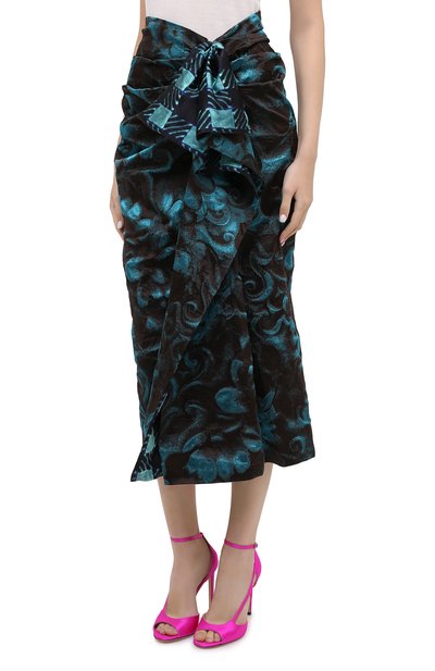 Юбка DRIES VAN NOTEN бирюзового цвета по цене 109500 руб., арт. 202-10896-1334, фото 4 Юбка DRIES VAN NOTEN, арт. 202-10896-1334, фото 4