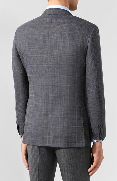 Пиджак из смеси шерсти и шелка CANALI серого цвета по цене 107500 руб., арт. 23291/CF01079/130, фото 4 Пиджак из смеси шерсти и шелка CANALI, арт. 23291/CF01079/130, фото 4