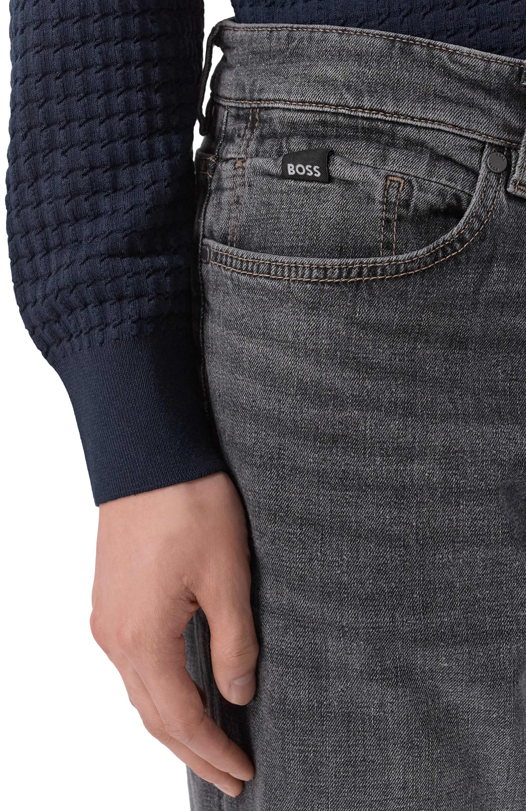 Джинсы delaware BOSS темно-серого цвета по цене 21700 руб., арт. 50557508, фото 5 Джинсы delaware BOSS, арт. 50557508, фото 5