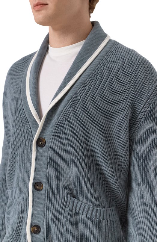 Хлопковый кардиган Kiton UMK064602 Серый  UMK064602 Фото 5