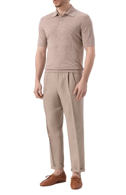 Мужская поло изо льна и хлопка BRUNELLO CUCINELLI, арт. M2L00315