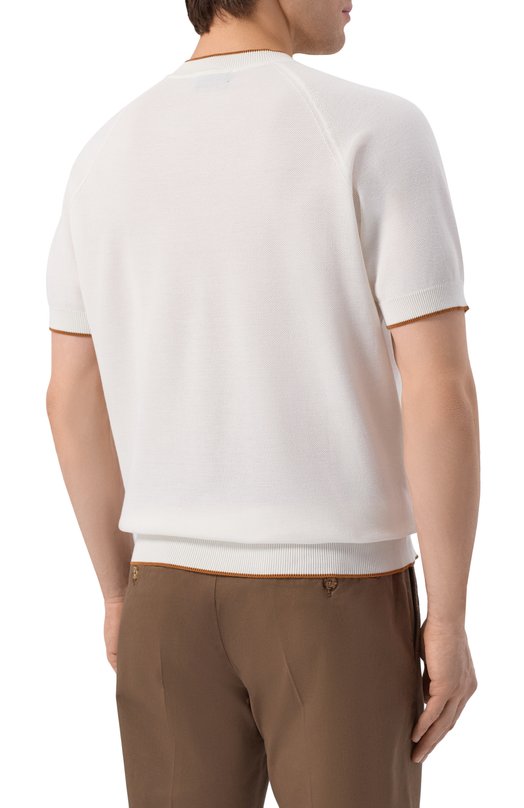 Хлопковый джемпер Kiton UMM0762 Белый  UMM0762 Фото 4