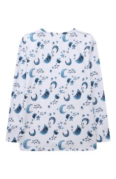 Женская хлопковая пижама AMIKI CHILDREN белого цвета, арт. CHRIS | Фото 3 (Рукава: Дл�инные; Материал сплава: Проставлено; Материал внешний: Хлопок; Драгоценные камни: Проставлено)
