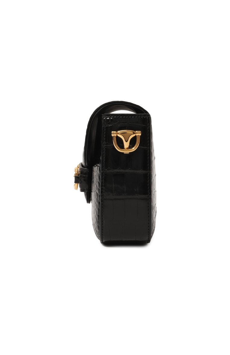 Женская сумка gucci horsebit 1955 GUCCI черного цвета, арт. 658574 EV4CG | Фото 4 (Материал: Экзотическая кожа, Натуральная кожа; Размер: mini; Ремень/цепочка: На ремешке; Сумки-технические: Сумки через плечо; Нос: Не проставлено; Автоматизация ТО: Проставлено; Автоматизация состава: Проставлено)
