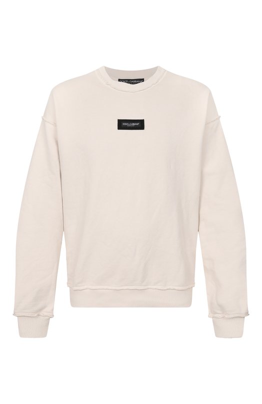 Хлопковый свитшот Dolce & Gabbana G9CAKT/G7P1R Кремовый G9CAKT/G7P1R