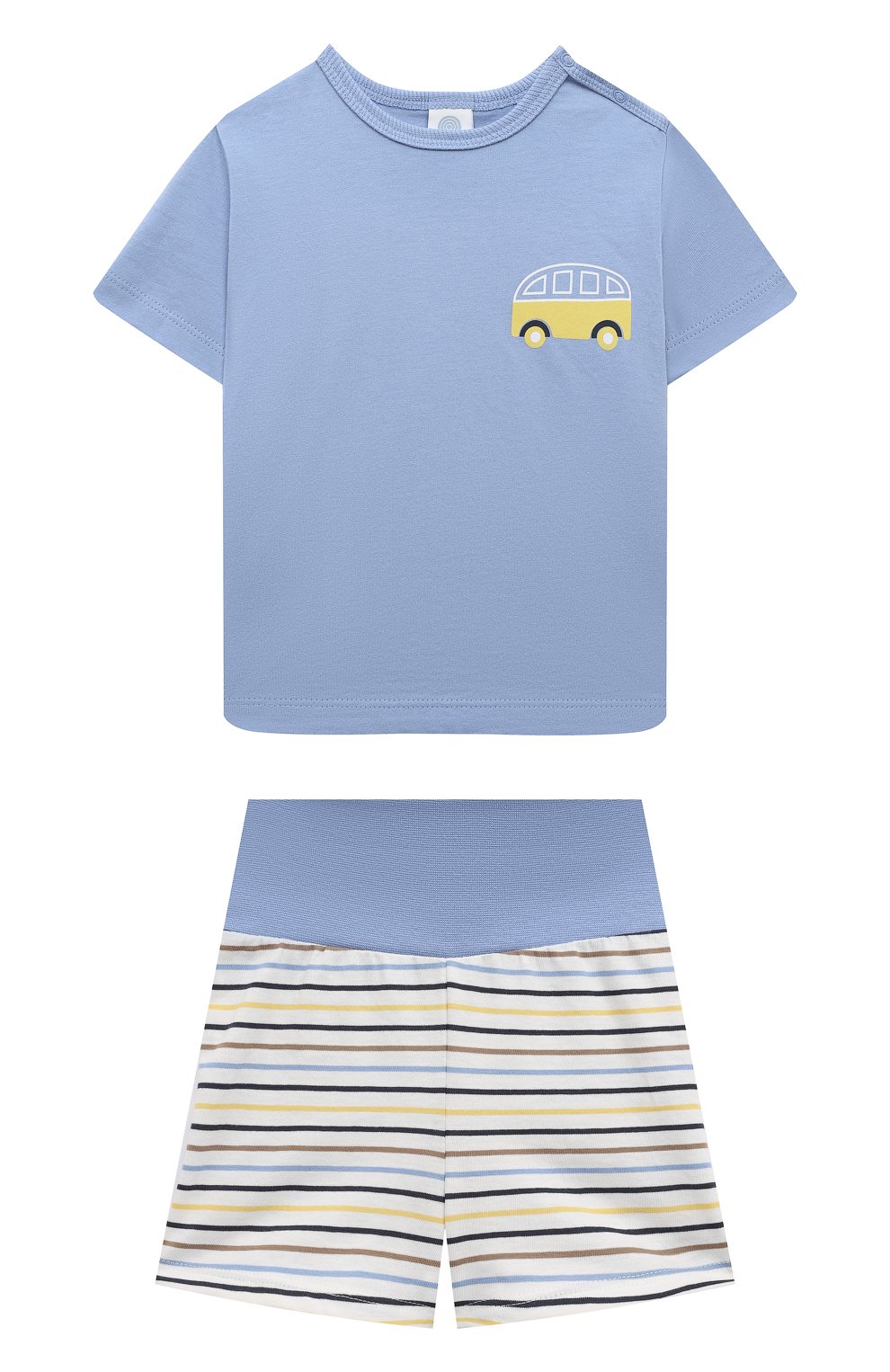 Хлопковая пижама SANETTA синего цвета по цене 5400 руб., арт. 221989, фото 1 Хлопковая пижама SANETTA, арт. 221989, фото 1