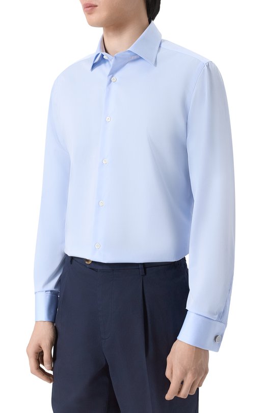 Хлопковая сорочка Giampaolo 908/TS15014_PG Голубой  908/TS15014_PG Фото 3