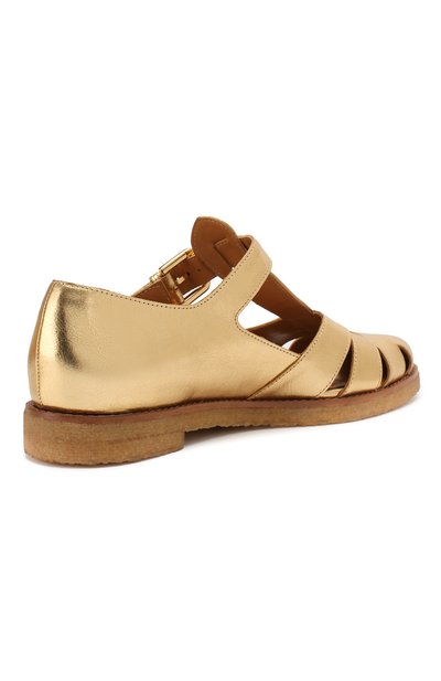 Кожаные сандалии RALPH LAUREN золотого цвета по цене 79950 руб., арт. 800745312, фото 4 Кожаные сандалии RALPH LAUREN, арт. 800745312, фото 4